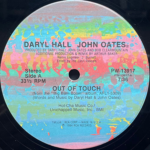 DARYL HALL & JOHN OATES // OUT OF TOUCH (7:36) / (DUB) (7:24) / COLD DARK AND YESTERDAY (4:35)