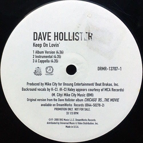 DAVE HOLLISTER // KEEP ON LOVIN' (3VER) / DOIN' WRONG / YO BABY'S DADDY / I'M NOT COMPLETE / TAKE CARE OF HOME