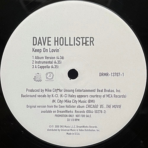 DAVE HOLLISTER // KEEP ON LOVIN' (3VER) / DOIN' WRONG / YO BABY'S DADDY / I'M NOT COMPLETE / TAKE CARE OF HOME