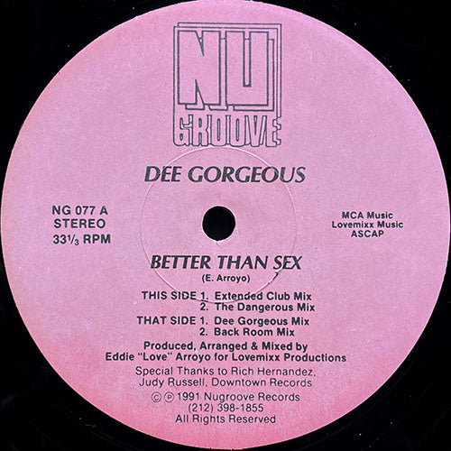 DEE GORGEOUS // BETTER THAN SEX (4VER)