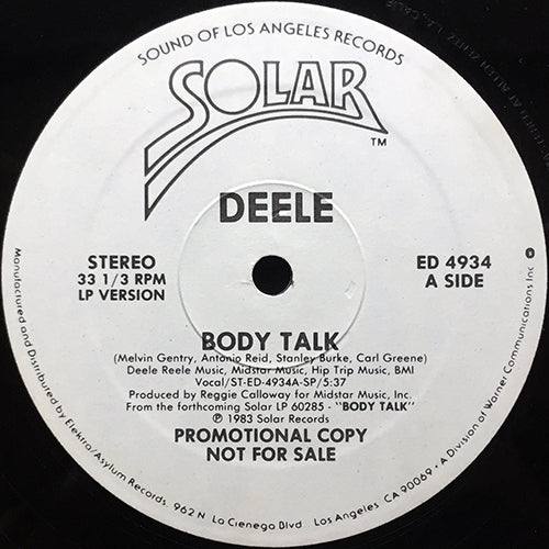 DEELE // BODY TALK (5:37) / INST (5:49)
