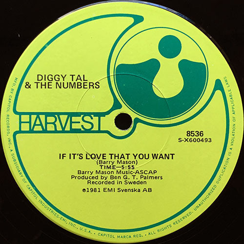 DIGGY TAL & THE NUMBERS // IF IT'S LOVE THAT YOU WANT (5:55) / (INSTRUMENTAL) (5:55)