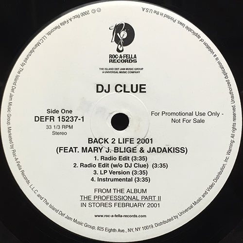 DJ CLUE feat. MARY J. BLIGE & JADAKISS // BACK 2 LIFE 2001 (4VER) / COMING FOR YOU (3VER) feat. BEANIE SIGEL & FREEWAY