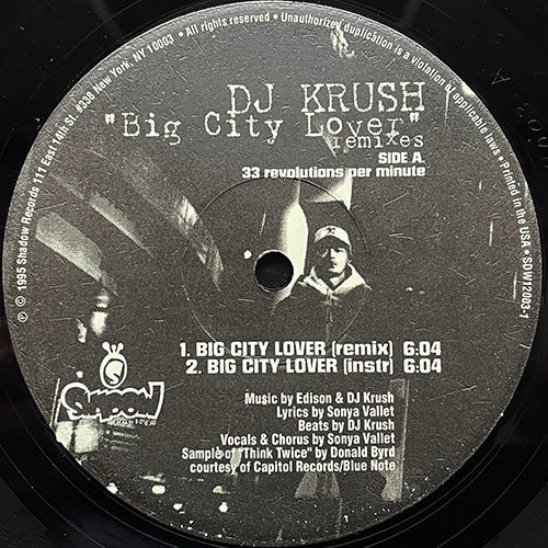 DJ KRUSH // BIG CITY LOVER (REMIX) (3VER) / KRUSH BEATS