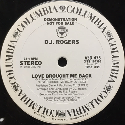 D.J. ROGERS // LOVE BROUGHT ME BACK (8:23)