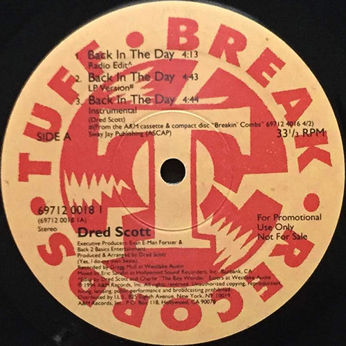 DRED SCOTT // BACK IN THE DAY (3VER) / CAN'T HOLD IT BACK (3VER)