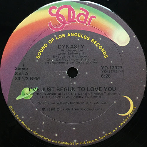 DYNASTY // I'VE JUST BEGUN TO LOVE YOU (6:28) / WHEN YOU FEEL LIKE GIVING LOVE (DIAL MY NUMBER) (4:36)