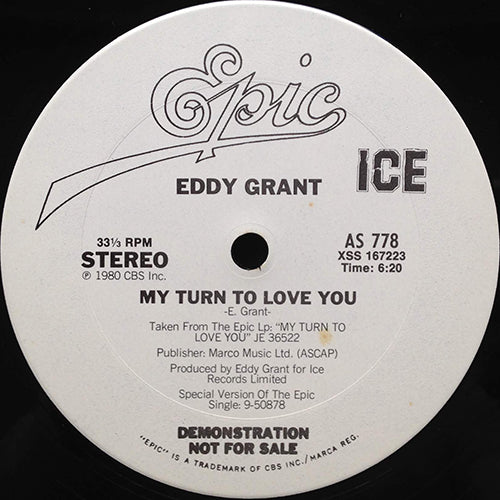 EDDY GRANT // MY TURN TO LOVE YOU (6:20) / (INSTRUMENTAL) (5:40)