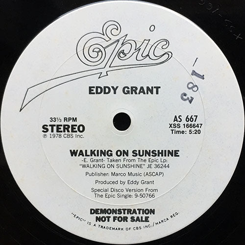 EDDY GRANT // WALKING ON SUNSHINE (5:20) / SUNSHINE JAM (3:51)