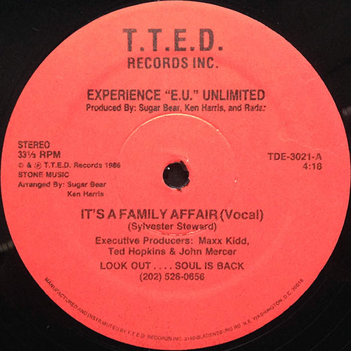 EXPERIENCE "E.U." UNLIMITED // IT'S A FAMILY AFFAIR (4:18) / INST (5:16)