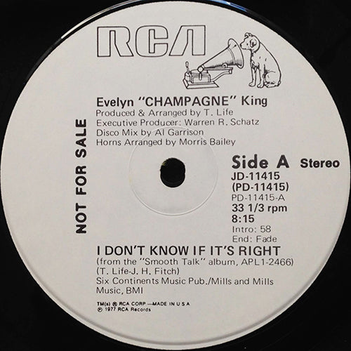 EVELYN "CHAMPAGNE" KING // I DON'T KNOW IF IT'S RIGHT (8:15) / WE'RE GOING TO A PARTY (3:48)