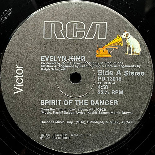 EVELYN "CHAMPAGNE" KING // SPIRIT OF THE DANCER (4:58) / I CAN'T TAKE IT (4:09)