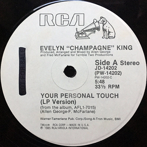 EVELYN "CHAMPAGNE" KING // YOUR PERSONAL TOUCH (LP VERSION) (5:48) / (DANCE VERSION) (4:48)