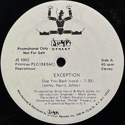 EXCEPTION // SLAP YOU BACK (7:30) / (RADIO EDIT) (4:10) / (INSTRUMENTAL) (3:35
