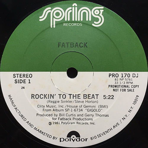 FATBACK // ROCKIN' TO THE BEAT (5:22)