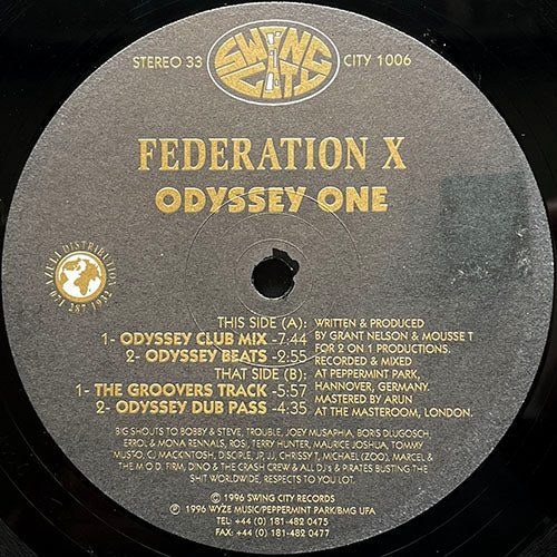 FEDERATION X // ODYSSEY ONE (3VER) / THE GROOVERS TRACK