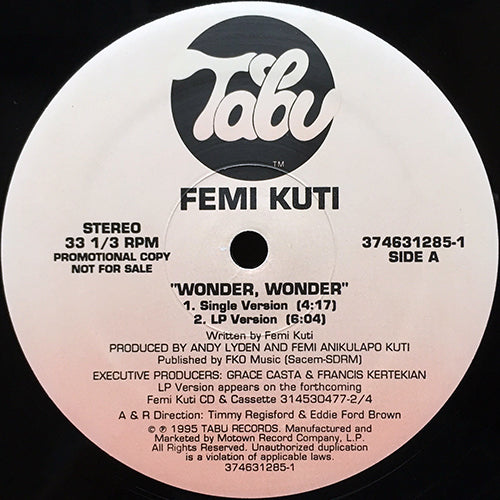 FEMI KUTI // WONDER, WONDER (4:17/6:04) / ACTION TIME (10:45)