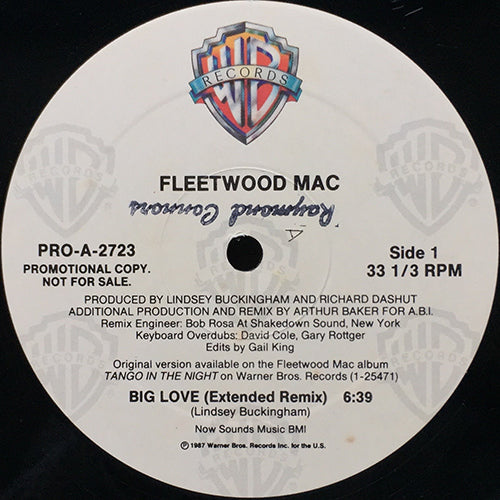 FLEETWOOD MAC // BIG LOVE (EXTENDED REMIX) (6:39) / (REMIX EDIT) (3:36)
