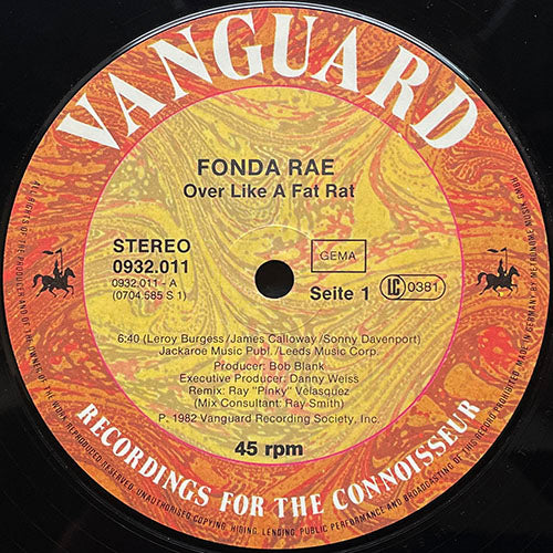 FONDA RAE // OVER LIKE A FAT RAT (6:40) / (INSTRUMENTAL) (5:50)