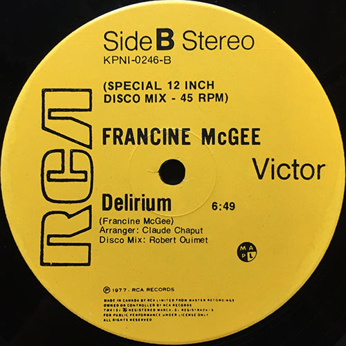 FRANCINE McGEE // FEELIN' GOOD (5:37) / DELIRIUM (6:49)