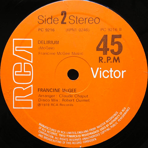 FRANCINE McGEE // FEELIN' GOOD / DELIRIUM