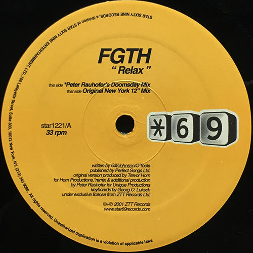 FRANKIE GOES TO HOLLYWOOD // RELAX (PETER RAUHOFER'S DOOMSDAY MIX) / (ORIGINAL NEW YORK 12" MIX)