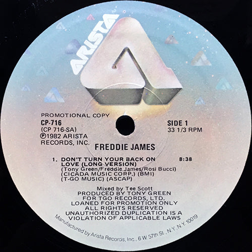 FREDDIE JAMES // DON'T TURN YOUR BACK ON LOVE (8:38/5:25) / INST (8:36)
