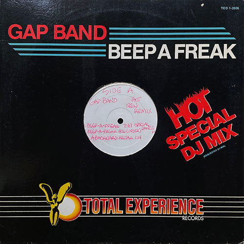 GAP BAND // BEEP A FREAK (SPECIAL DANCE MIX) (7:47) / (INSTRUMENTAL MIX) (4:16) / (A BACKWARD FREAK MIX) (1:14) / (SHORT VERSION, TO BE LP MIX) (6:10)
