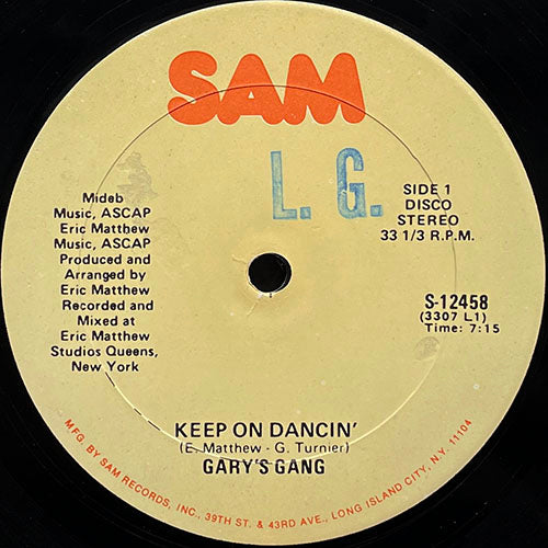 GARY'S GANG // KEEP ON DANCIN' (7:15) / DO IT AT THE DISCO (5:45)