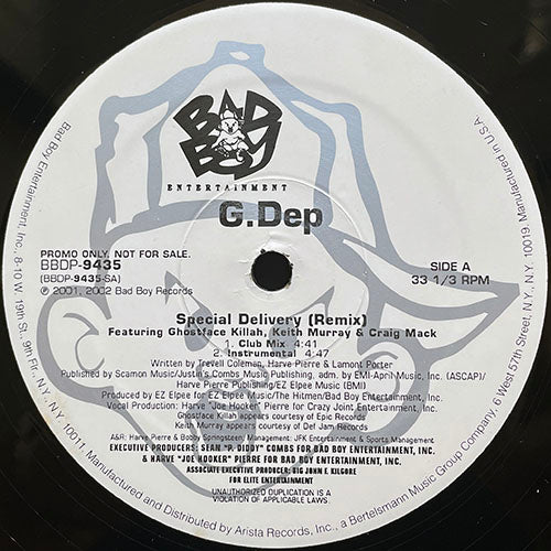 G. DEP feat. GHOSTFACE KILLAH, KEITH MURRAY & CRAIG MACK // SPECIAL DELIVERY (REMIX) (4VER)