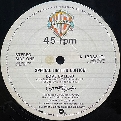 GEORGE BENSON // LOVE BALLAD / YOU'RE NEVER TOO FAR FROM ME