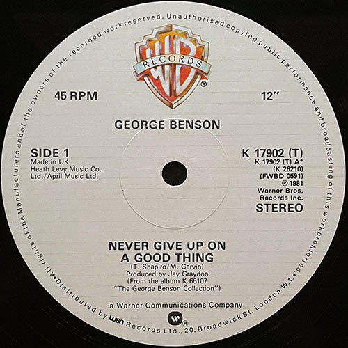 GEORGE BENSON // NEVER GIVE UP ON A GOOD THING / CALIFORNIA P.M. / IT'S ALL IN THE GAME