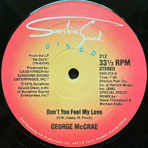 GEORGE McCRAE // DON'T YOU FEEL MY LOVE (7:00) / YOU GOT ME GOING CRAZY (2:58)