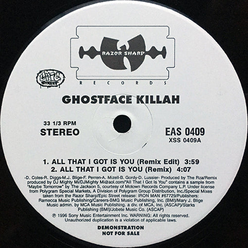 GHOSTFACE KILLAH // ALL THAT I GOT IS YOU (REMIX) (3VER)