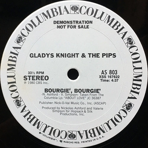 GLADYS KNIGHT & THE PIPS // TASTE OF BITTER LOVE (4:37) / BOURGIE' BOURGIE' (4:37)