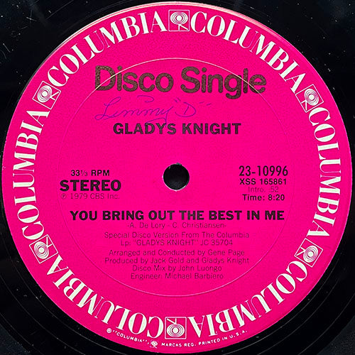 GLADYS KNIGHT // YOU BRING OUT THE BEST IN ME (8:20) / YOU LOVED AWAY THE PAIN (3:55)