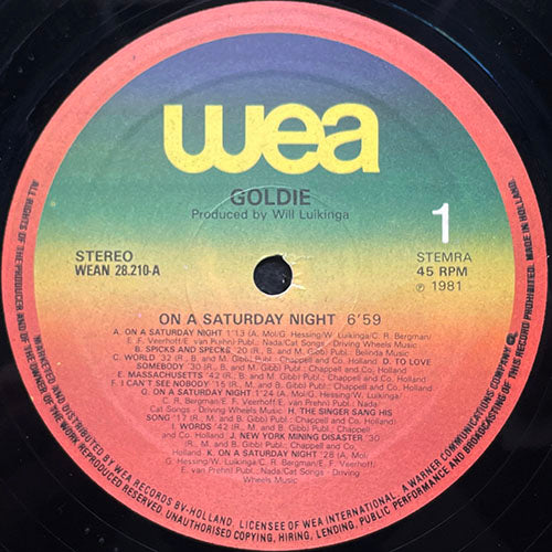 GOLDIE // ON A SATURDAY NIGHT (MEDLEY) / RIGHT ON