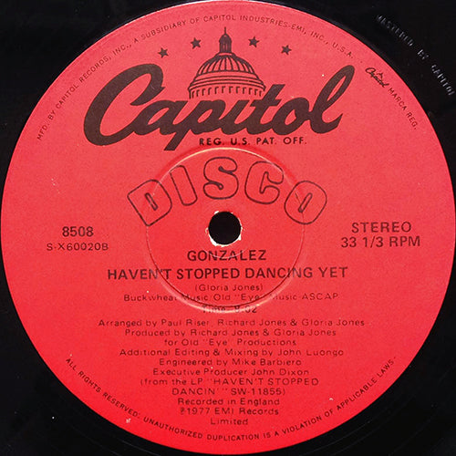 GONZALEZ // HAVEN'T STOPPED DANCING YET (4:23) / JUST LET IT LAY (6:19)
