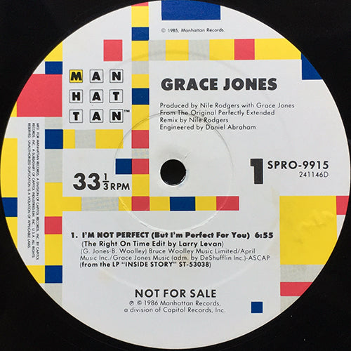 GRACE JONES // I'M NOT PERFECT (BUT I'M PERFECT FOR YOU) (LARRY LEVAN & LATIN RASCALS EDIT) (3VER)