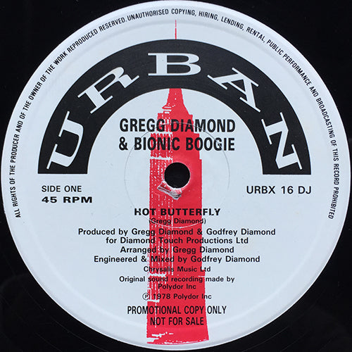 GREGG DIAMOND & BIONIC BOOGIE // HOT BUTTERFLY (FULL VERSION) / FESS UP TO THE BOOGIE / WHEN THE SHIT HITS THE FAN