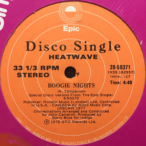 HEATWAVE // BOOGIE NIGHTS (4:49) / TOO HOT TO HANDLE (3:48)