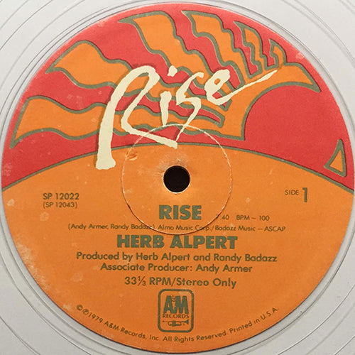 HERB ALPERT // RISE (7:40) / ARANJUEZ (MON AMOUR) (6:00)