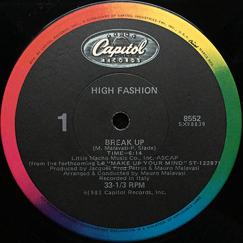 HIGH FASHION // BREAK UP (6:14) / WHEN THE LOVER STRIKES (4:25)