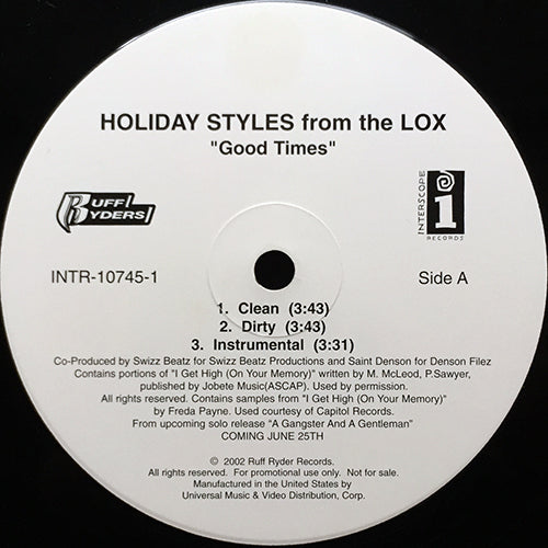 HOLIDAY STYLES // GOOD TIMES (3VER) – next records japan