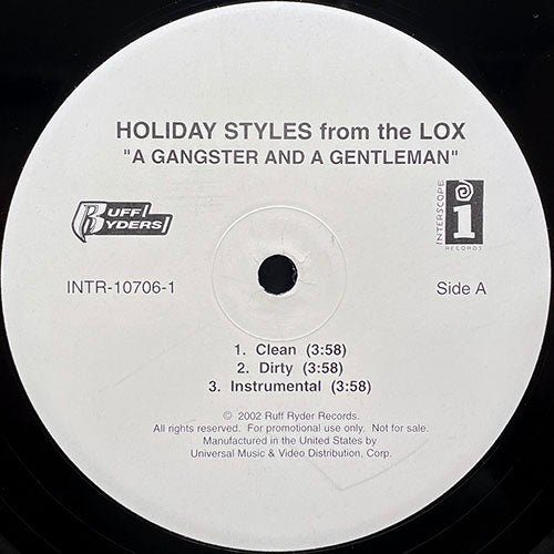 HOLIDAY STYLES // A GANGSTER AND A GENTLEMAN (3VER) / I'M A... (3VER)