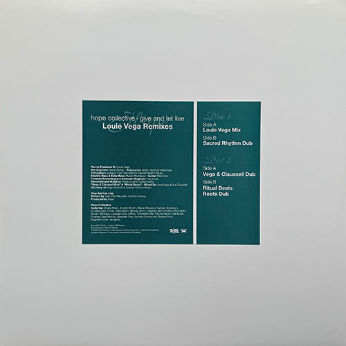 HOPE COLLECTIVE // GIVE AND LET LIVE (LOUIE VEGA & JOE CLAUSSELL REMIX) (5VER)