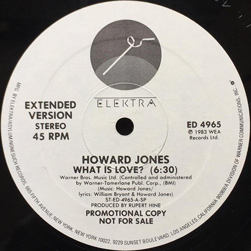 HOWARD JONES // WHAT IS LOVE (6:30/3:45)
