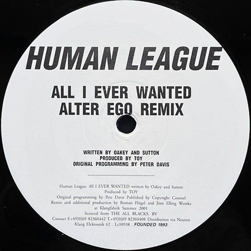 HUMAN LEAGUE // ALL I EVER WANTED (ALTER EGO REMIX)
