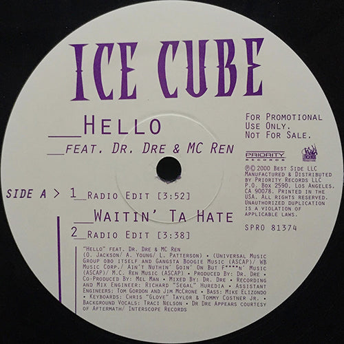 ICE CUBE feat. DR. DRE & MC REN // HELLO (4VER) / WAITIN' TA HATE
