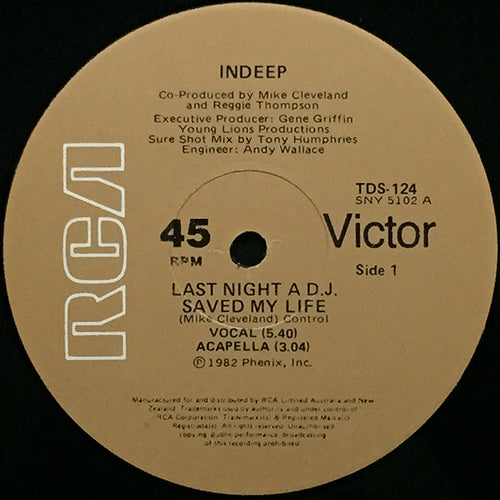 INDEEP // LAST NIGHT A D.J. SAVED MY LIFE (6VER)
